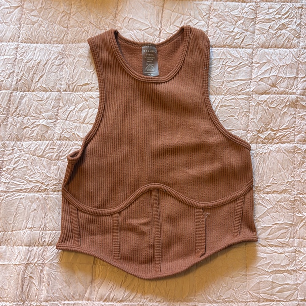 Tan crop top shirt